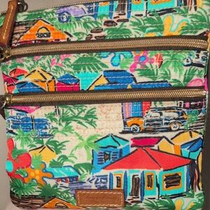 Dooney & Bourke Tropical Island Triple Zip Crossbody Bag- Rare & Limited Edition